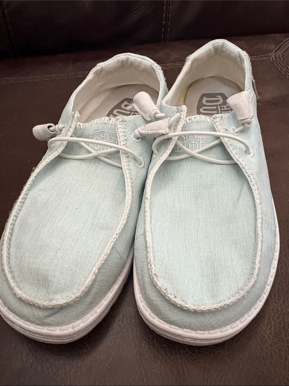 Hey Dude Sky Blue Wendy Boho Stitch Shoes size 8